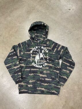 Rock & Roll Denim Co. Camo Pullover Hoodie - Green Camo
